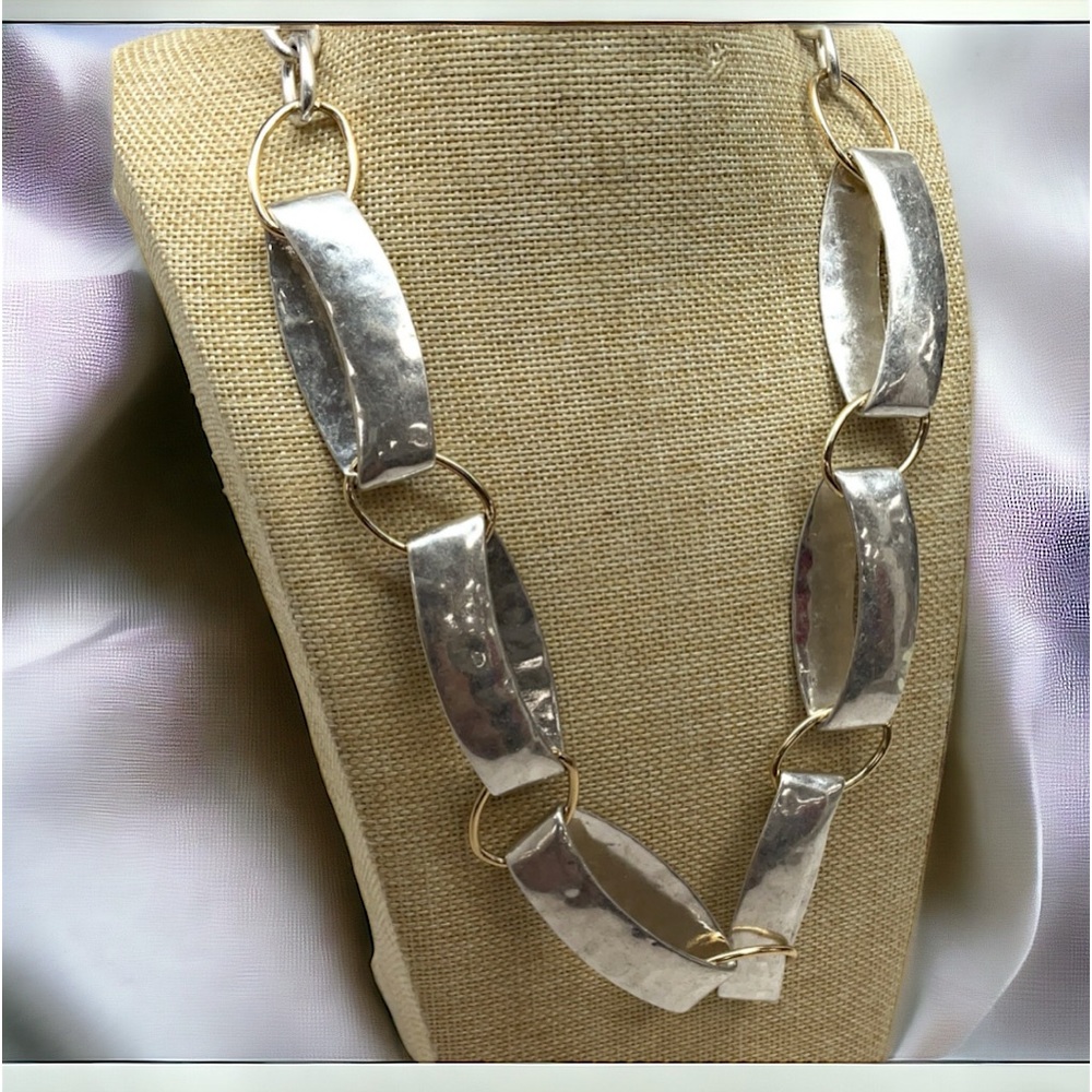 Robert Lee Morris Silver-Tone Soho Silver Link Collar Strand Necklace, One Size